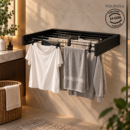 Volrosa DryFold™ | Katlanabilir Duvar Tipi Çamaşır Kurutmalık 100 CM